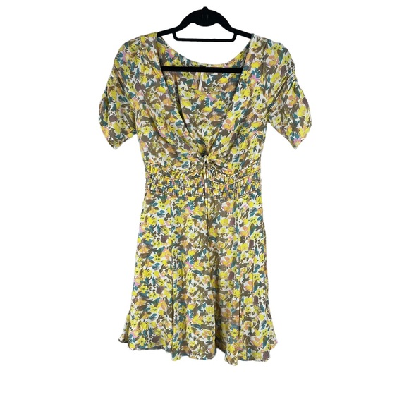 Free People Forget Me Not floral mini dress size 2 - Picture 3 of 10